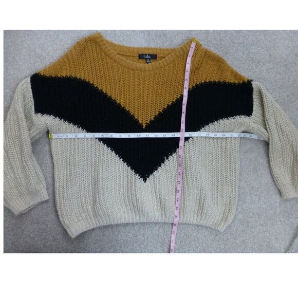 Lulu's Knitted Sweater (Brown, Black, and Cream Color Block) - Picture 6 of 9